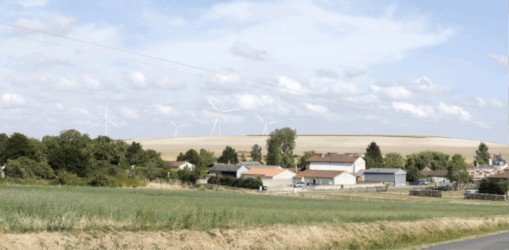Photomontage du projet de parc éolien de Cernay dans la Vienne