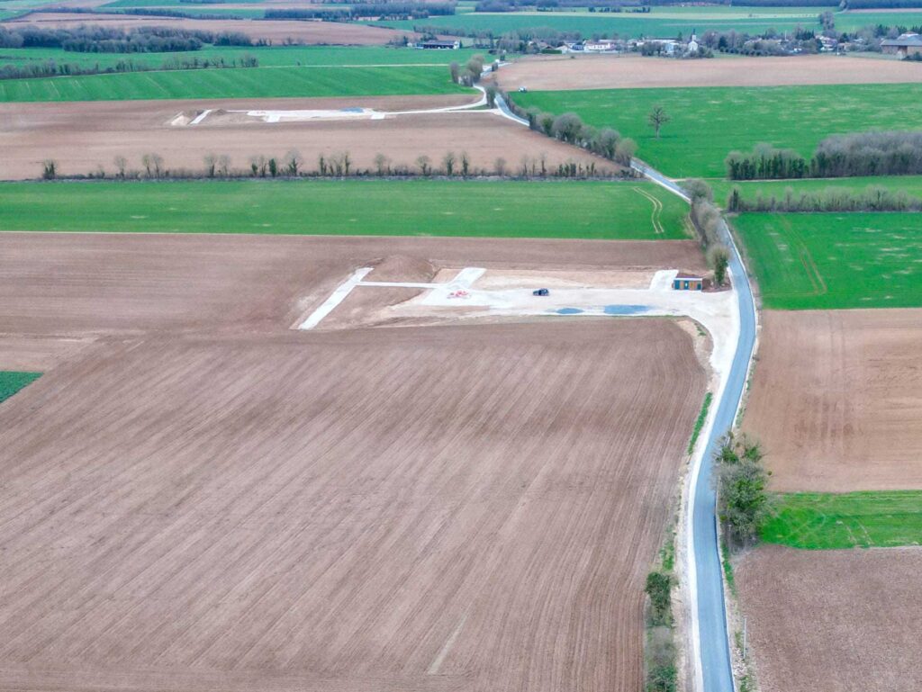 photographie accès externes chantier parc éolien de Romazières Saleignes en Charente Maritime